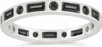 Sterling Forever Sterling Silver Black CZ Ethel Ring