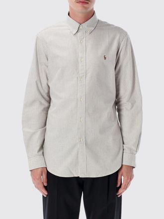 Polo Ralph Lauren Slim Fit Striped Cotton Shirt with Embroidered Logo