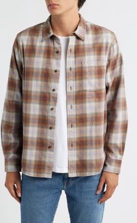 Treasure & Bond Plaid Flannel Button-Up Shirt in Beige- Brown Ares Plaid at Nordstrom Rack, Size Small
