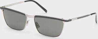 Saint Laurent Silver rectangular sunglasses