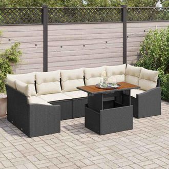 vidaXL Vidaxl - Conjunto De Comedor De Jard&iacute;n Negro, Crema 100 X 55 X 73 Cm