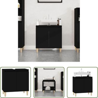 vidaXL Lavabo - Mobile Lavabo Nero 58x33x60 cm in Legno Multistrato