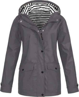 Generic EMUKFD Pack a mac Womens Lightweight Ladies Summer Hooded Rain Coats Pac A Mac Softshell Running Walking Cycling Jacket Plus Size Outdoor Hiking Trekk