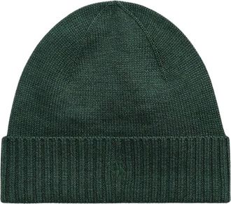 Polo Ralph Lauren Logo Beanie - Heren - Accessoires - Groen - Maat: ONE Size Wol