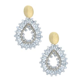 Lott. Gioielli Lott. Gioielli, Accessoires, Dames, Veelkleurig, ONE Size, Wol, Blauwe Kristal Druppel Oorbellen