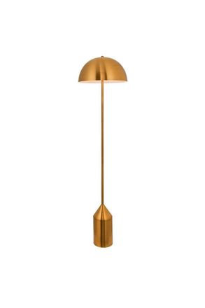 Netlighting Nova Floor Lamp Antique Brass Plate & Gloss White 1 Light IP20 E27 in Gold