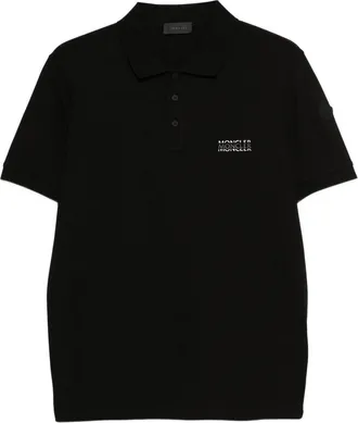 Moncler BRANDED COTTON POLO Size: XXL, colour: BLACK