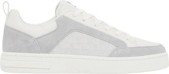 A|X Armani Exchange Sneakers van su&egrave;de met all-over logo en rubberen zool - Heren - Sneakers - Wit - 45 EU - Su&egrave;de - Schoenen