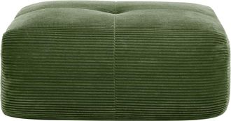 Urban Meuble Puf cuadrado de pana verde - Asiento bajo y c&oacute;modo