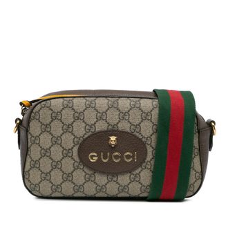 Gucci Pre-owned Womens Gg Ophidia Crossbody Web Stripe - Sage Green Textile - One Size