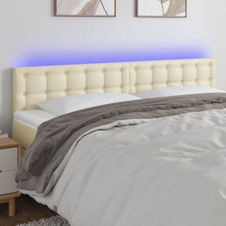 vidaXL Testiera Crema a led 160x5x78/88 cm in Similpelle - Vidaxl