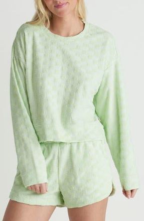Hurley Venice Boxy Jacquard Terry Sweatshirt in Spray at Nordstrom Rack, Size X-Large