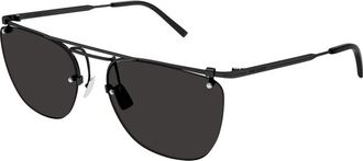 Saint Laurent Stijlvolle zonnebril - Zwart/Zwart - Heren - Zonnebrillen - Zwart - 58 MM - Accessoires