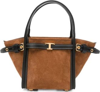 Tod's Tassen, Dames, Bruin, ONE Size, Leer, Tim Mini Schoudertas