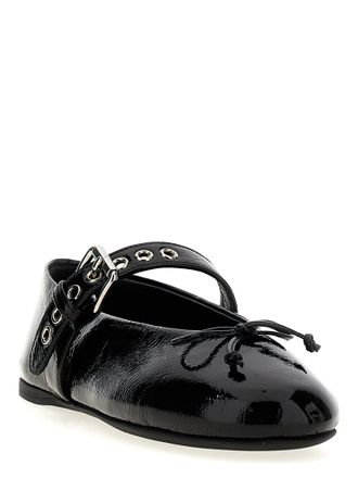 Miu Miu Womens Black Calfskin Ballet Flats