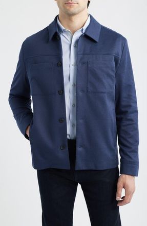Johnston & Murphy XC Flex Pinnacle Shirt Jacket in Navy Birdseye at Nordstrom, Size Xx-Large