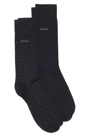 BOSS Matthew Mini Crew Socks in Black at Nordstrom Rack, Size 7-13