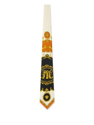 Versace Medusa-print silk tie - men - Silk - One Size - Neutrals