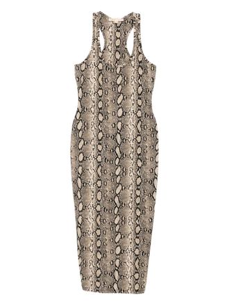 Michael Kors Racerback jurk met slangenprint - Zwart
