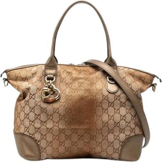 Gucci Pre-owned Satchel - Dames - Vintage Shopper - Bruin - ONE Size - Leer - Vintage