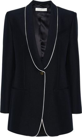 Philosophy di Lorenzo Serafini piped-trim single-breasted blazer - women - Viscose/Polyester - 42 - Blue