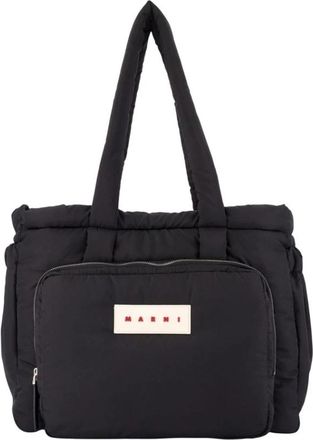 Marni Puff E/W Tote Bag - Heren - Shoppers - Zwart - ONE Size - Leer - Tassen