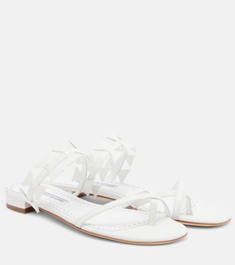 Manolo Blahnik Maura leather thong sandals