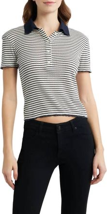 Frame Denim The Pointelle Polo In Navy Multi