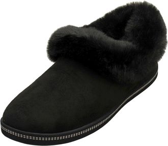 Skechers Womens Cozy Campfire Winter Nights Slippers, Black Microfiber/Faux Fur, 6.5 UK