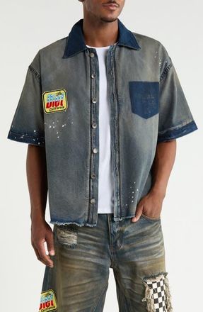 Diet Starts Monday Mechanic Button-Up Shirt in Dark Indigo at Nordstrom, Size Xx-Large