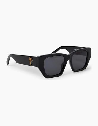 Palm Angels Mens Mens Hinkley Rectangle Sunglasses - Black Dark Grey - Size: ONE size