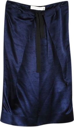 Victoria Beckham Navy satin drawstring waist skirt Size XXS