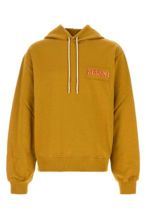 Marni Mustard Printed Logo Hoodie
