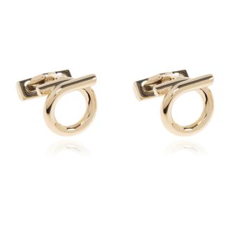Ferragamo Logo-vormige manchetknopen - Heren - Manchetknopen - Geel - ONE Size - Leer - Accessoires