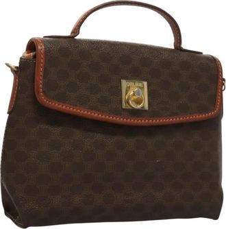 Celine Triomphe Vintage Handbag Macadam Canvas Brown Canvas Bag (Pre-Owned)