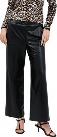 Raffaello Rossi Palina 6/8 Vegan Leather Culotte Pants In Black