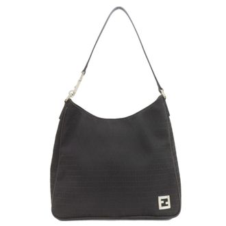 Fendi Zucchino Black Canvas Tote Bag (Pre-Owned)