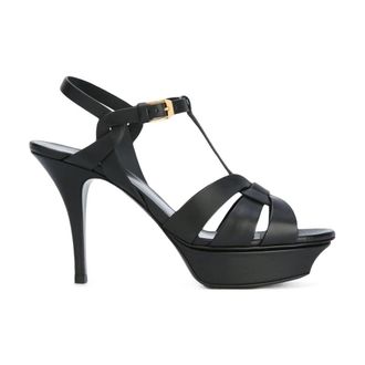 Saint Laurent High Heel Sandals, female, Black, Size: 8 1/2 US Tribute Platform Sandals