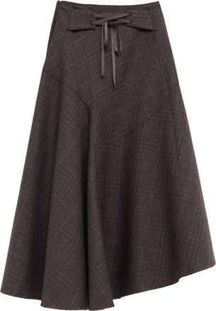 Our Legacy Waltz check-pattern midi skirt - Brown