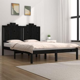vidaXL Giroletto Nero in Legno Massello di Pino 140x190 cm - Vidaxl