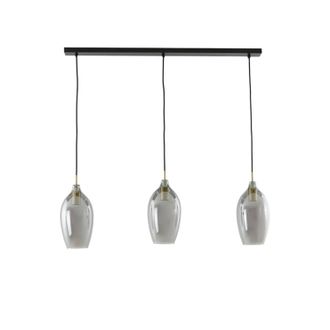 Light & Living L&aacute;mpara Colgante - Lukaro - Negro - Vidrio - - Light&living