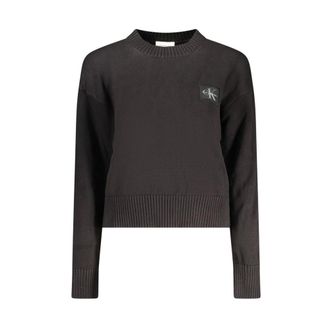 Calvin Klein Truien & Vesten, Dames, Zwart, XL, Katoen, Nero Cotton Sweater