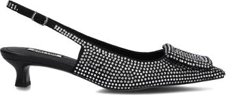 Bibi Lou Zilveren Slingbacks met Kittenhak - Dames - Pumps - Grijs - 36 EU - Schoenen