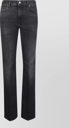 Haikure flora denim trousers five pocket style