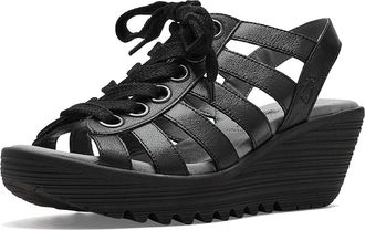 FLY London Litu469fly Womens Sandals Black : EU 41 (US Womens 10-10.5) M, Leather