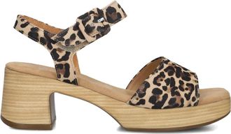 Gabor Schoenen, Dames, Veelkleurig, 38 EU, Leer, Bruine Sandalen met Blokhak