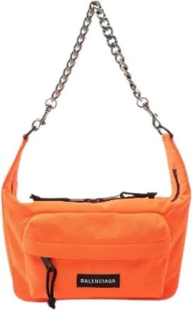 Balenciaga Pre-owned Shoulder Bags, female, Orange, Size: ONE SIZE Pre-owned Vintage Canvas Shoulder Bag