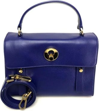 Saint Laurent Pre-owned Handbags, female, Blue, Size: ONE SIZE Pre-owned Leather handbags