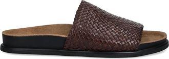 Vagabond Effie woven leather slides - women - Polyamide/Rubber/Polyurethane/Calf Leather - 36 - Brown