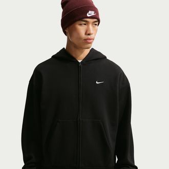 Nike Mens Solo Fleece Full-Zip Hoodie in Black | IX1928-001